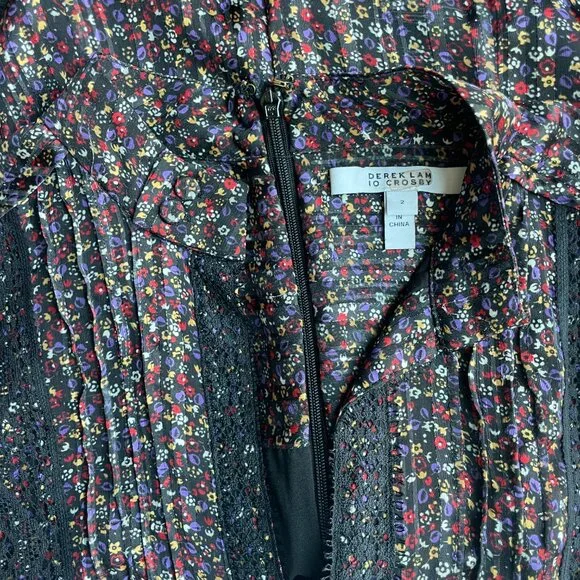 Derek Lam 10 Crosby Floral Long Sleeve Shift Dress - Picture 7 of 9